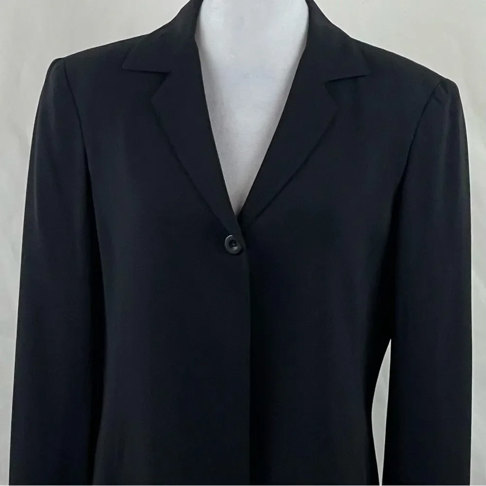 John Meyer Black Wool Blend Long Jacket NWOT Size 8